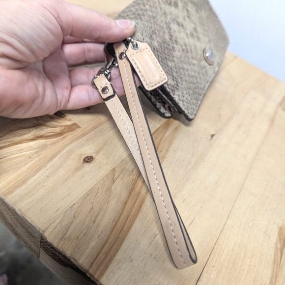 Coach Tan Snakeskin Wristlet - Picture 2 of 9